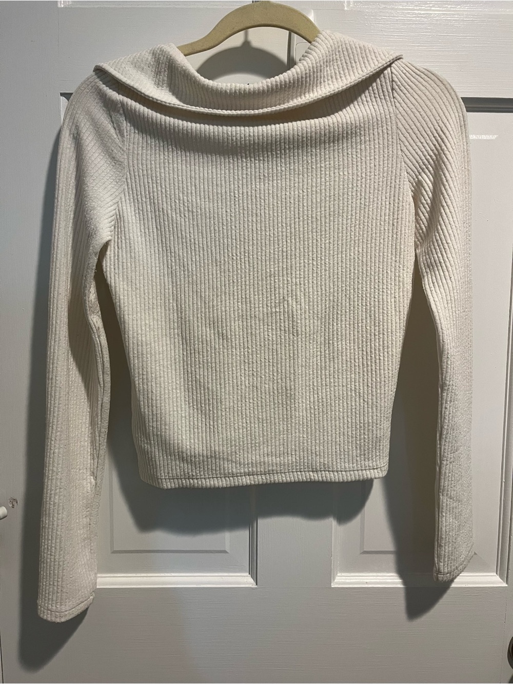 Divided Cream Ribbed Button-Front Long Sleeve Top - Picture 3 of 5